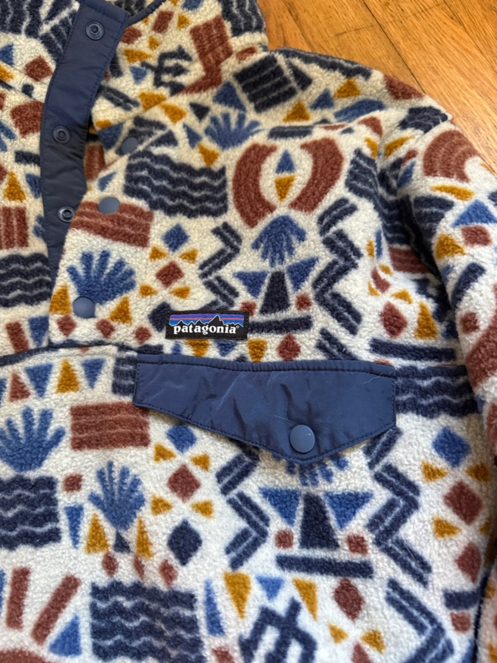 Patagonia Synchilla Snap T Fleece Pullover Womens XS Southwestern Aztec Tribal
